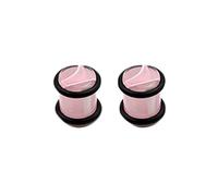 Aotiwe 1 Pair Pink Ear Plugs, 4G Gauge Earrings 5mm Solid Cylinder with String Acrylic Body Piercing Jewelry