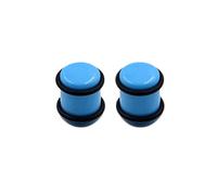 Aotiwe 1 Pair Plugs Gauges, 4G 5mm Ear Gauges Plugs Blue 5mm Solid Cylinder with String Acrylic