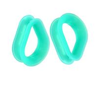 Aotiwe 1 Pair Silicone Gauges for Men 1 1/16 Inch, Ear Gauge Stretching Kit Green 26mm Fashion Style with Teardrop Shape