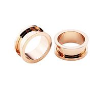 Aotiwe 1 Pair Stainless Steel Plug 1/2 Inch, Ear Piercing Kit Earrings Rose Gold 12mm Hoop