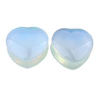 Aotiwe 1 Pair Stone Plugs Stretching Kit, 00G Tunnels Men Transparent 10mm Opal with Peach Heart