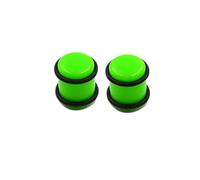 Aotiwe 1 Pair Tunnel Plugs for Ears, 4G Gauges for Women Green 5mm Solid Cylinder with String Acrylic