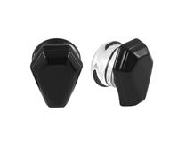 Aotiwe 1 Pair Tunnel Plugs for Ears 5/8 Inch, Glass Plugs Ear Stretching Black 16mm Geometric Shape
