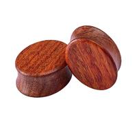 Aotiwe 1 Pair Wood Plugs Small, 1/2 Gauges Kit Brown 12mm Oval Shape Body Piercing Jewelry