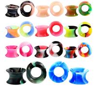 Aotiwe 11 Pairs Silicone Gauges Set 5/8 Inch, Gauging Kit Multicolor 16mm Hoop Set Body Piercing Jewelry