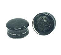 Aotiwe 2 pcs 1/2 Inch Ear Gauges, Ear Piercing Kit Black 12mm Glitter Acrylic Body Piercing Jewelry