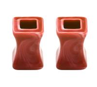 Aotiwe 2 pcs 2G Plugs Ear, Tunnels Gauges Red White 6mm Hollow Square Acrylic Body Piercing Jewelry