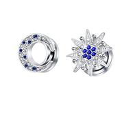 Aotiwe 2 pcs 9/16 Ear Gauges for Men, Gauge Stretching Kit Stainless Steel Silver 14mm Moon Star with Blue White Cubic Zirconia