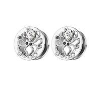 Aotiwe 2 pcs Ear Gauges Kit 5/8 Inch, Gauges Stretching Kit Stainless Steel Silver 16mm Octopus Shape with Cubic Zirconia
