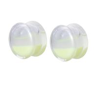 Aotiwe 2 pcs Ear Gauges Set 9/16 Inch, Acrylic Stretching Kit Transparent 14mm Luminous