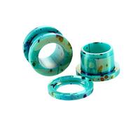 Aotiwe 2 pcs Ear Gauging Kit Acrylic 0G, Gauged Earrings for Men Green 8mm Hoop with Dot Pattern