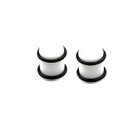 Aotiwe 2 pcs Gauge Jewelry 12G, Ear Gauge Stretching Kit White 2mm Solid Cylinder with String Acrylic