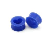 Aotiwe 2 pcs Gauges for Ears Elegant 9/16 Inch, Ear Gauge Kit Silicone Blue 14mm Heart Shape