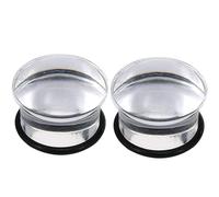 Aotiwe 2 pcs Gauges for Ears Men 9/16 Inch, Acrylic Ear Gauges Transparent 14mm Round Shape with Rubber Band