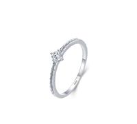 Aotiwe Anniversary Rings, Wedding Bands Women Silver Arrow Texture with Four Prong Solitaire Sterling Silver Size R 1/2