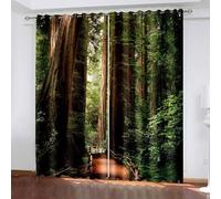 Aotiwe Chic Curtains, Vintage Curtains Brown Green Path To Natural forest Polyester 2 Panels 108x84inch