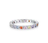 Aotiwe Dainty Silver Rings, The Wedding Ring Channel Setting with Zircon Sterling Silver Size P 1/2