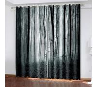 Aotiwe Fall Curtains, Room Curtains Men White Grey Psychedelic Trees Polyester 2 Panels 68x45inch
