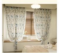 Aotiwe French Door Curtain Sheers, Drapes Curtains Blue Butterfly Printed Polyester 2 Panels 38W x 54L inch