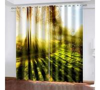 Aotiwe Fun Curtains for Living Room, Living Room Curtain for Windows Green Natural Tree and Lawn Landscape Polyester 2 Panels 104x90inch