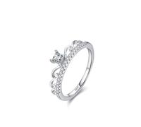 Aotiwe Her Wedding Band, Womens Ring Set Silver Crown with Zircon Sterling Silver Size R 1/2