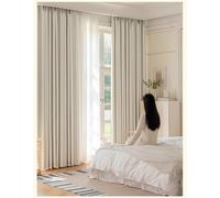 Aotiwe Kitchen Window Curtains Retro, Kitchen Window Curtains Cream White Solid Color with Textures Chenille 2 Panels 38W x 45L inch