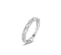 Aotiwe Knuckle Rings for Women, Funny Engagement Ring Silver Hollow Leaf and Vine with Round Shape White Cubic Zirconia Sterling Silver Size L 1/2