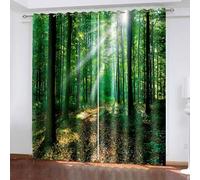 Aotiwe Living Room Curtain, Curtains for Bedroom Door Green Tree Natural Scenery Polyester 2 Panels 192x108inch