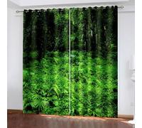 Aotiwe Living Room Curtain, Patio Curtain Green Jungle Polyester 2 Panels 168x84inch for Living Room Kitchen