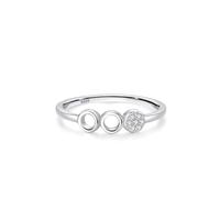 Aotiwe Married Ring, Plata Esterlina 925 Mujer Silver Hollow Round with White Cubic Zirconia Size P 1/2