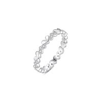 Aotiwe Middle Finger Rings for Women, Rings for Women Love Silver Heart Shape with Round Shape White Cubic Zirconia Sterling Silver Size R 1/2