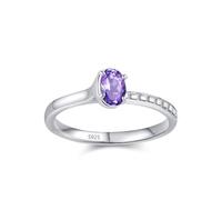 Aotiwe Silver Bands Rings for Women, Stackable Ring Simple Four Prong Solitaire Sterling Silver Size R 1/2