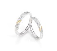 Aotiwe Silver Rings for Women Cute, Sterling Silver Vintage Rings Shimmering Texture for Couple Adjustable