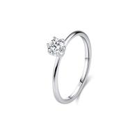 Aotiwe Silver Rings Knuckle, Finger Ring for Women Simple Six Prong Solitaire Sterling Silver Size N 1/2