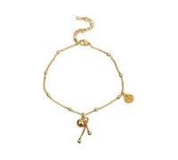 Aotiwe Stainless Steel Anklets, Ankle Bracelets for Women Vacation Gold Chinese Characters Fu with Gourd Shape