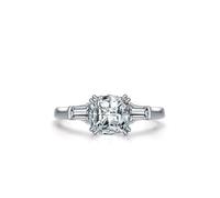 Aotiwe The Engagement Ring, Knuckle Ring Silver Square Solitaire Sterling Silver Size P 1/2 Gifts for Woman Unique