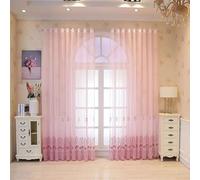 Aotiwe Vintage Curtains Pink, Curtain Panels Modern Lace Embroidery Pattern Polyester 2 Panels 40W x 63L inch