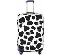 Aotmany Cow Print Black White Travel Luggage Cover Fits 18-32 Inch Luggage, Elastic Suitcase Cover Protector with Concealed Zipper for Wheeled Suitcase TSA Approved