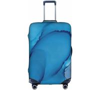 Aotmany Dark Blue Ink Abstract Marble Texture Travel Luggage Cover Fits 18-32 Inch Luggage, Elastic Suitcase Cover Protector with Concealed Zipper for Wheeled Suitcase TSA Approved