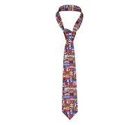 Aotmany Men'S Necktie Various Flags Fashion Printed Tie Stylish Ties For Business Meeting Parties Weddings And Dances Prom