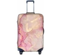 Aotmany Pink Golden Marble Travel Luggage Cover Fits 18-32 Inch Luggage, Elastic Suitcase Cover Protector with Concealed Zipper for Wheeled Suitcase Travel Accessories