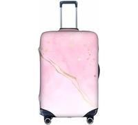 Aotmany Pink Golden Stains Lines Marbling Marble Travel Luggage Cover Fits 18-32 Inch Luggage, Stretchy Suitcase Cover Protector with Concealed Zipper for Wheeled Suitcase Tsa Approved