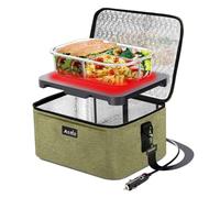 Aotto Portable Oven Electric Lunch Box Food Heater - 12V/24V 2-in-1 Car Food Warmer, Heated Lunch Box for Adults, Cook, Reheat, and Keep Meals Warm for Car, Truck, Travel - Green