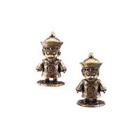 AOTTSD Vintage Brass Chinese Zombie Figurine, 1.5 x 2.3 cm, 2 Piece Set