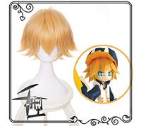 (aotu World) Golden Short Heat Resistant Fiber Synthetic Hair Wigs Anime King Halloween Carnival Party Costume Cosplay Wig KUQX2602