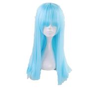 Aotu World Sky Blue Long Cosplay Wig With Bangs 60cm 65cm lemon Straight Synthetic Hair Halloween Costume Party Wigs For Women OneSize lightblue