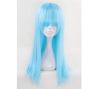 Aotu World Sky Blue Long Cosplay Wig With Bangs.Anlijie/lemon Straight Synthetic Hair Halloween Costume Party Wigs For Women KUMZ3713 B