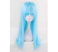 Aotu World Sky Blue Long Cosplay Wig With Bangs.Anlijie/lemon Straight Synthetic Hair Halloween Costume Party Wigs For Women KUMZ3713 B