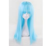 Aotu World Sky Blue Long Cosplay Wig With Bangs.Anlijie/Lemon Straight Synthetic Hair Halloween Costume Party Wigs For Women Kumz3713 B
