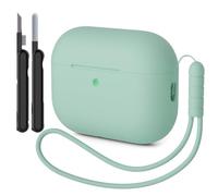 AOTUAO Case Compatible with AirPods Pro 3 Case Cover, Shockproof Drop Protection Scratch Resistant Silicone Case Cover for AirPods Pro 3rd Generation with Cleaner Kit and Lanyard, Cloud Grey